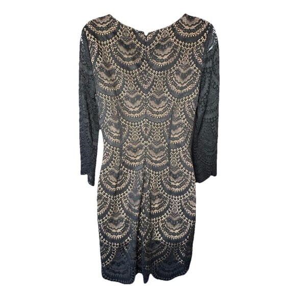 For Love & Lemons Rosalita Black Scalloped Lace Keyhole Mini Dress Size Medium - Picture 3 of 7